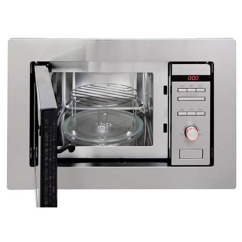 Microondas con grill FAGOR 3MWB-201CEGX Inox, color gris, integrable, capacidad 20L, potencia 800W, grill: 1000W.