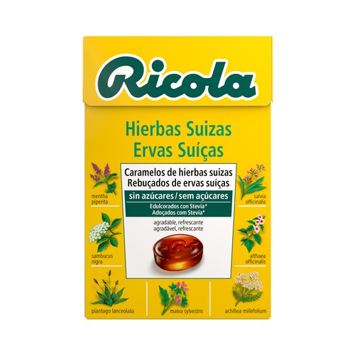 RICOLA Caramelos de hierbas suizas, sin azúcares y con Stevia RICOLA 50 g.