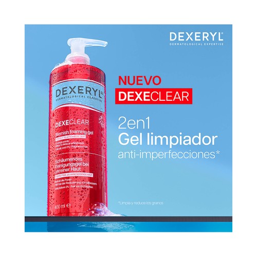 DEXERYL Dexeclear Gel limpiador facial anti-imperfecciones para pieles grasas con tendencia acnéica 400 ml.