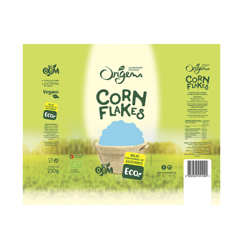 ORIGENS Hojuelas de maíz ecológico ORIGENS CORN FLAKES 150 g.