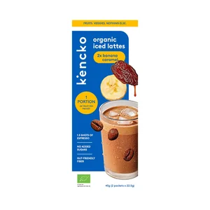 KENCKO Preparado para cafe helado con frutas y verduras ecológicas, sabor a plátano 2 x 22 g.