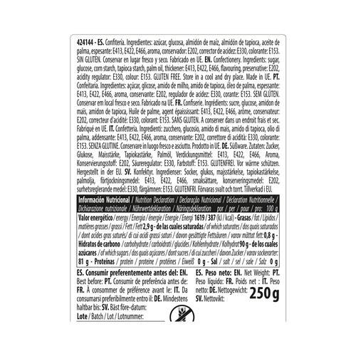 DEKORA Pasta de azúcar negro 250 g.