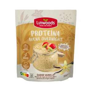 LINWOODS Avena overnight proteína de vainilla 300 g.