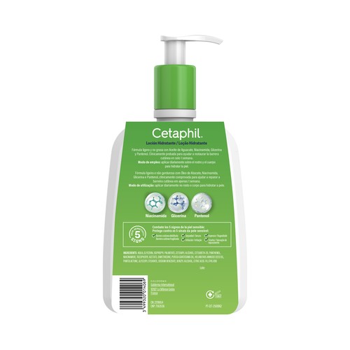 CETAPHIL Loción hidratante fórmula ligera, para pieles normales a secas 470 ml.