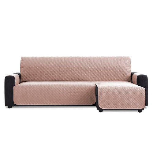 Cubre sofá acolchado reversible de microfibra, 3 plazas color marrón 240 cm, BELMARTI.