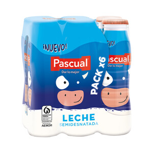 Imagen de PASCUAL Leche semidesnatada de vaca 6 x 188 ml.