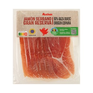 ALCAMPO CULTIVAMOS LO BUENO Jamón gran reserva (50% raza Duroc), cortado en lonchas 100 g.