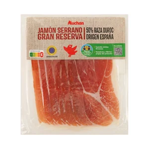ALCAMPO CULTIVAMOS LO BUENO Jamón gran reserva (50% raza Duroc), cortado en lonchas 100 g.