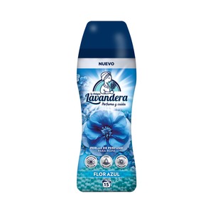LA ANTIGUA LAVANDERA Perlas de perfume para ropa con fragancia a flor azul 15 dosis, 210 g.