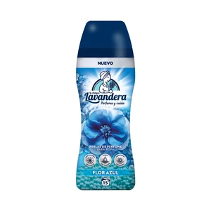 LA ANTIGUA LAVANDERA Perlas de perfume para ropa con fragancia a flor azul 15 dosis, 210 g.