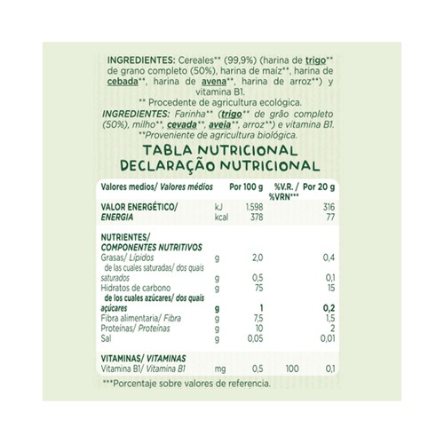 HERO Solo Papilla de multicereales para bebés a partir de 6 meses ecológico 300 g.