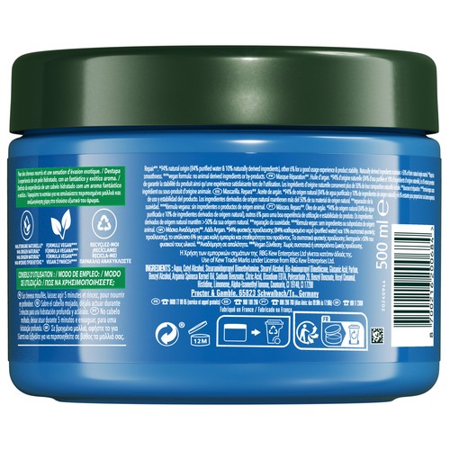 HERBAL ESSENCES Mascarilla reparadora con aceite de argán para cabellos dañados 500 ml.