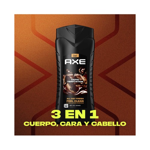 AXE Dark temptation Gel de baño o ducha para hombre, acción relajante y aroma a chocolate negro 400 ml.
