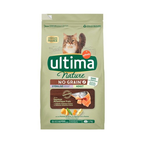 ULTIMA NATURE CAT Alimento para gato no grain salmón 1,1kg.