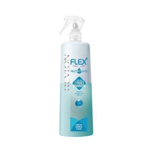 REVLON Flex Acondicionador hidratante y nutritivo sin aclarado en 2 fases, para cabellos normales a secos 400 ml.