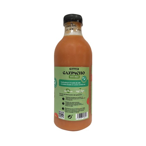 REALFOODING Gazpacho fresco elaborado con AOVE y hortalizas 100% frescas 1 L.