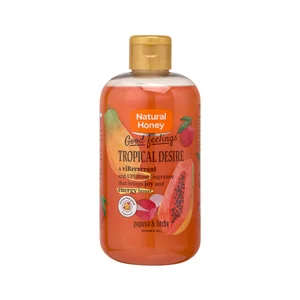 NATURAL HONEY Good feelings tropical desire Gel para ducha o baño con aroma a papaya y litchy 500 ml.