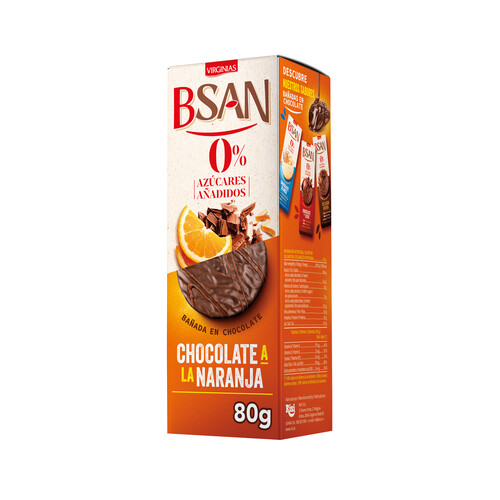 VIRGINIAS B-San Galletas chocolate a la naranja integrales sin azúcares añadidos 80 g.