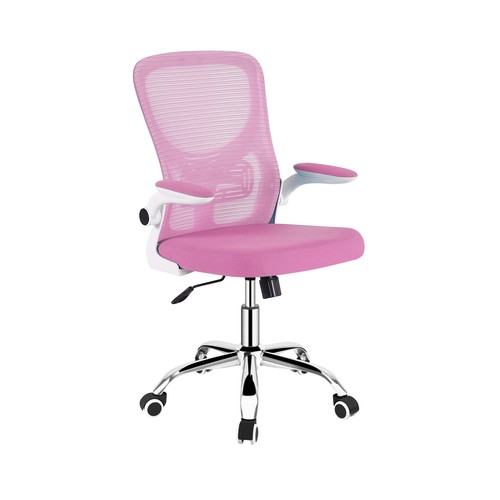 Silla de escritorio con espalda reclinable y brazo ajustable, color rosa, CAMILLO RIGAMONTI