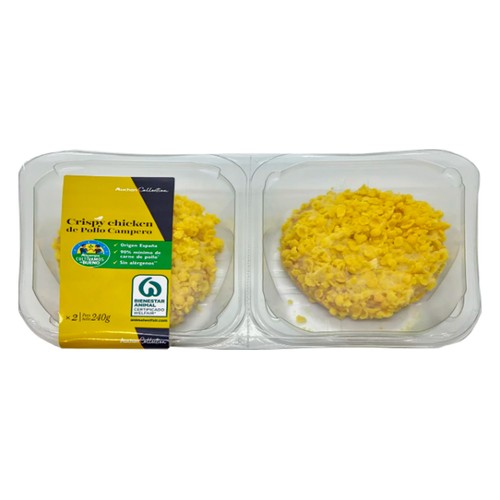 ALCAMPO CULTIVAMOS LO BUENO Hamburguesa de pollo campero, con rebozado crujiente 2 x 120 g.