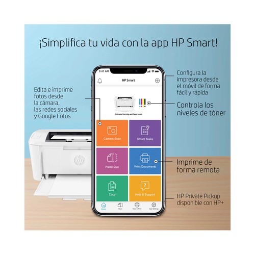 Impresora láser HP Laserjet M110we 7MD66E, WiFi, 6 meses Instant Ink con HP+.