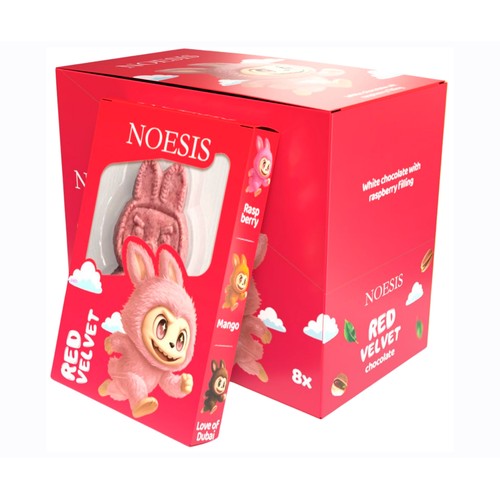 CHOBUBU Muñeco de chocolate sabor frambuesa 70 g.