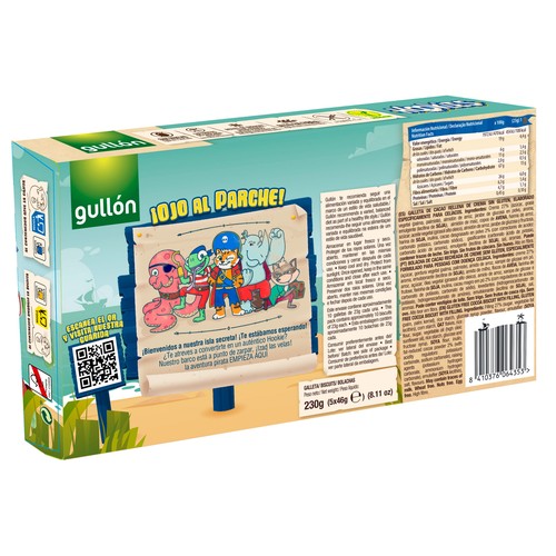 GULLÓN Galletas de crema sin gluten Hookies 230 g.