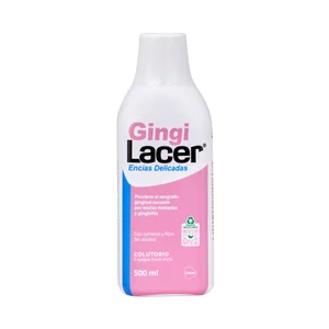 GINGI LACER Enjuague bucal de uso diario, con flúor y sin alcohol GINGI LACER 500 ml.