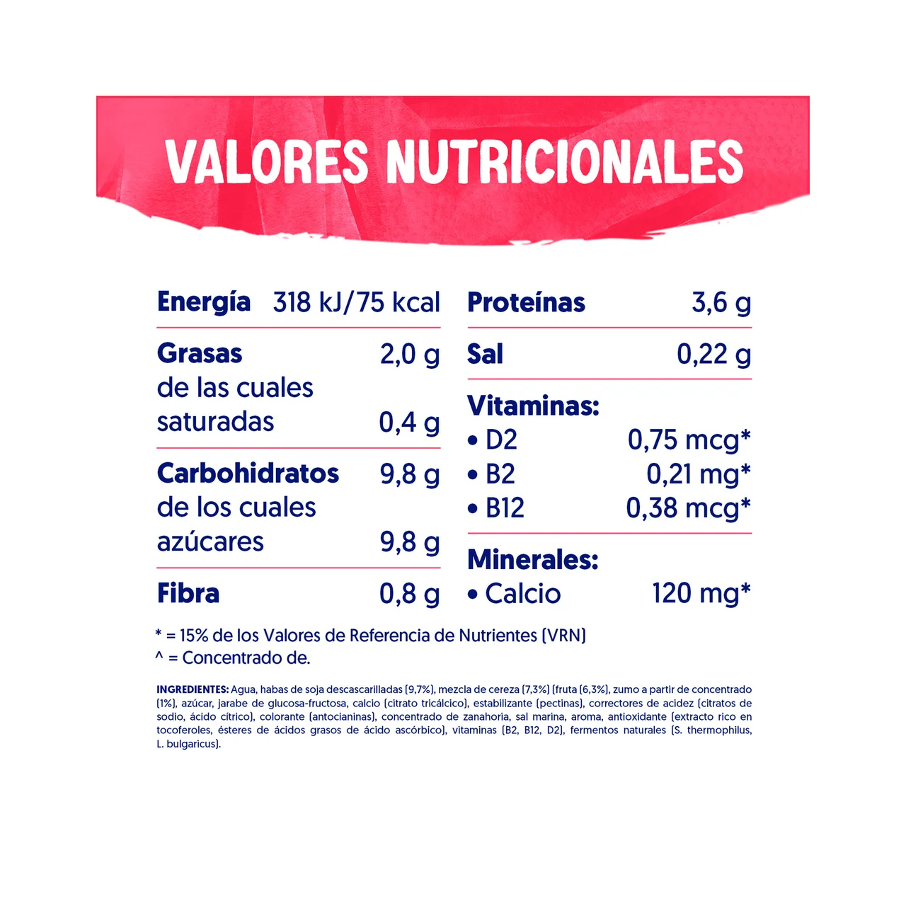 Especialidad de soja con Cerezas 400 g.