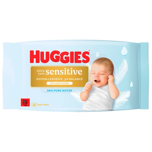 HUGGIES Extra care sensitive Toallitas húmedas hipoalergénicas para bebe 48 uds.