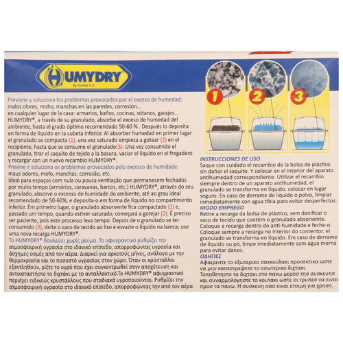 HUMYDRY Recambio de ambientador antihumedad HUMYDRY 450 gr,