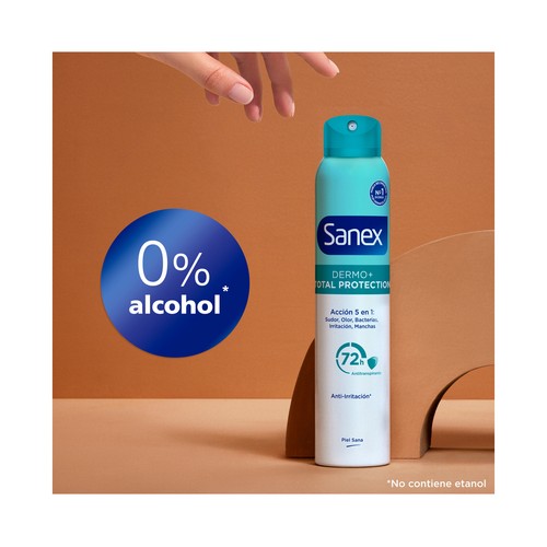 SANEX Dermo+ total protection Desodorante en spray para mujer, antitranspirante hasta 72 horas 200 ml.