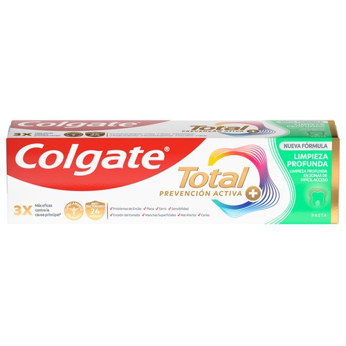 COLGATE Total prevención activa + Pasta de dientes para una limpieza profunda 75 ml.