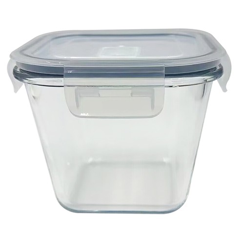 Recipiente cuadrado hermético de vidrio borosilicato  0,95L., ACTUEL.