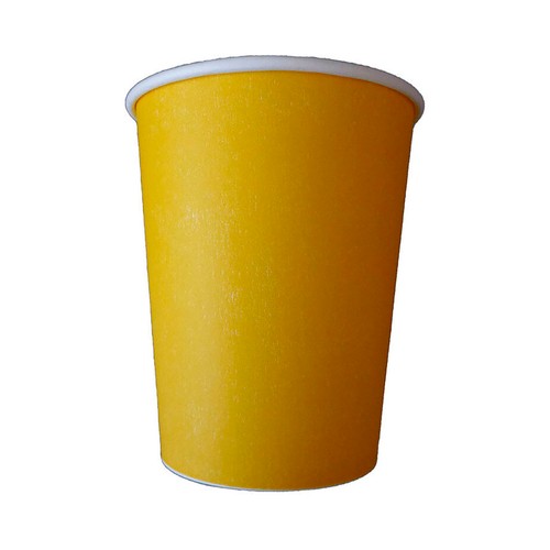 20 Vasos de cartón amarillo de 25CL, ACTUEL.