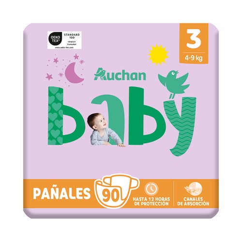PRODUCTO ALCAMPO Baby Pañales talla 3 (4-9 kg) 90 uds.