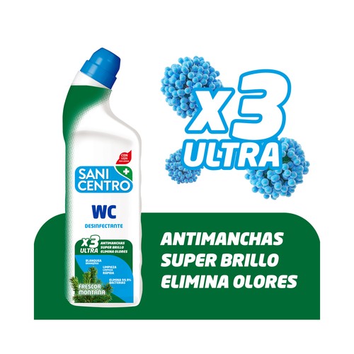 SANICENTRO Gel desinfectante del WC con lejía, con  aroma a frescor montanña 1 l.
