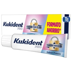 KUKIDENT Pro Crema adhesiva para prótesis dental sabor menta fresca 70 g.