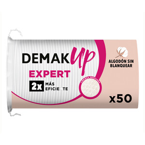 Imagen de DEMAK UP Discos desmaquillantes ovalados de algodón, con textura de nido de abjea DEMAK UP Expert 50 uds.