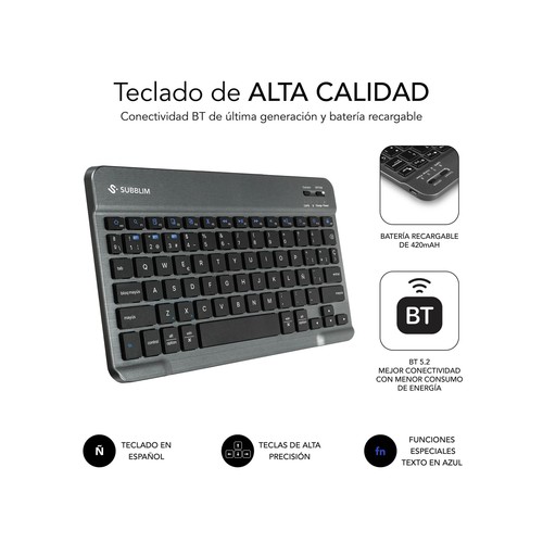 Funda con teclado Bluetooth SUBBLIM SUBKT3-BTS070 para samsung tab A11+ de 11