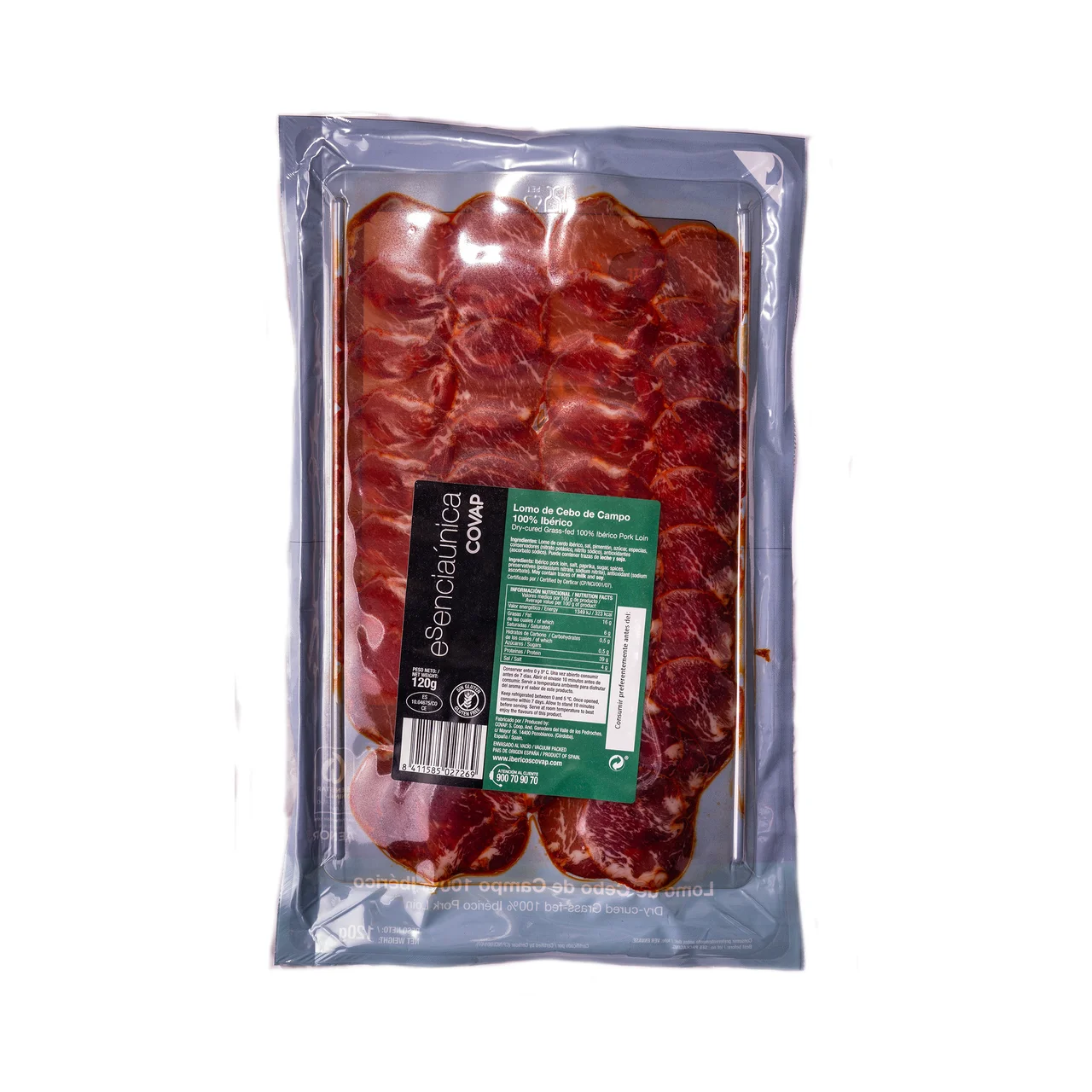 Lomo de cebo de campo 100% raza ibérica 120 g.