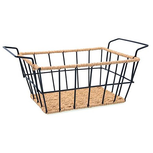 Cesta de acero rectangular Carbono Trend 26,5/35x20x12/15,5cm, QUID.