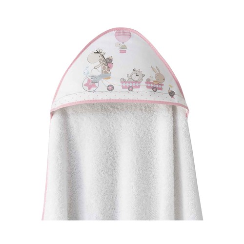 Capa de baño en color rosa de jirafa en bicicleta, INTERBABY.