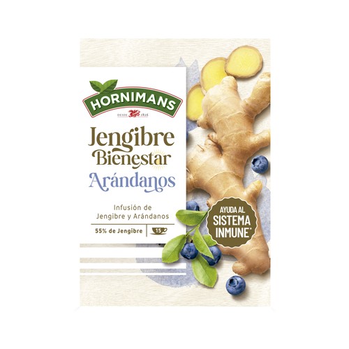 HORNIMANS Bienestar Infusión de jengibre y arandanos 26 g.