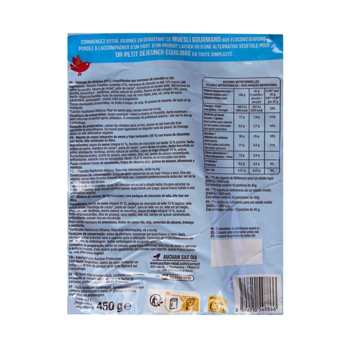 PRODUCTO ALCAMPO Cereles muesli crujiente con chocolate con leche 450 g.