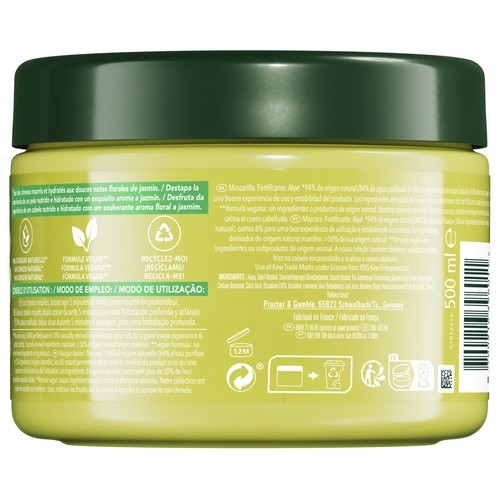 HERBAL ESSENCES Mascarilla capilar hidratante y fortificante con aloe vera, para cabellos muy secos 500 ml.