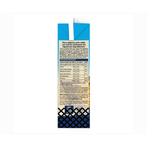 GALLINA BLANCA Caldo de paella de marisco 2 x 1 l.