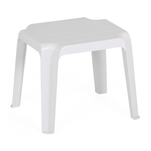 Mesa de jardín auxiliar color blanco con medidas 41x36x38cm, PLASTICOS JOLUCE.