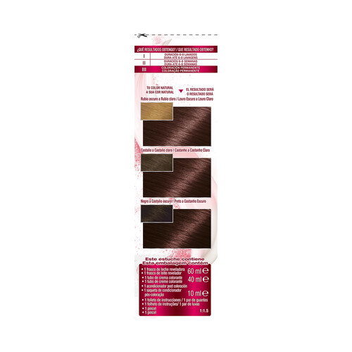 GARNIER Coloración permanente reutilizable para bol y pincel, tono 4.15 Chocolate GARNIER Color sensation.