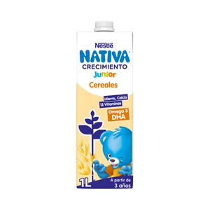 NESTLÉ Junior Leche (2) de crecimiento con cereales, a partir de 3 años 1 l.